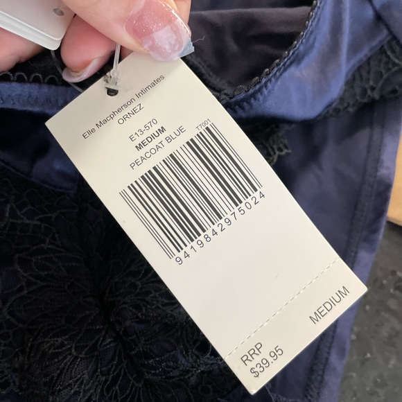 Elegant Peacoat Blue Lace Bra and Panty Set - Picture 10 of 12